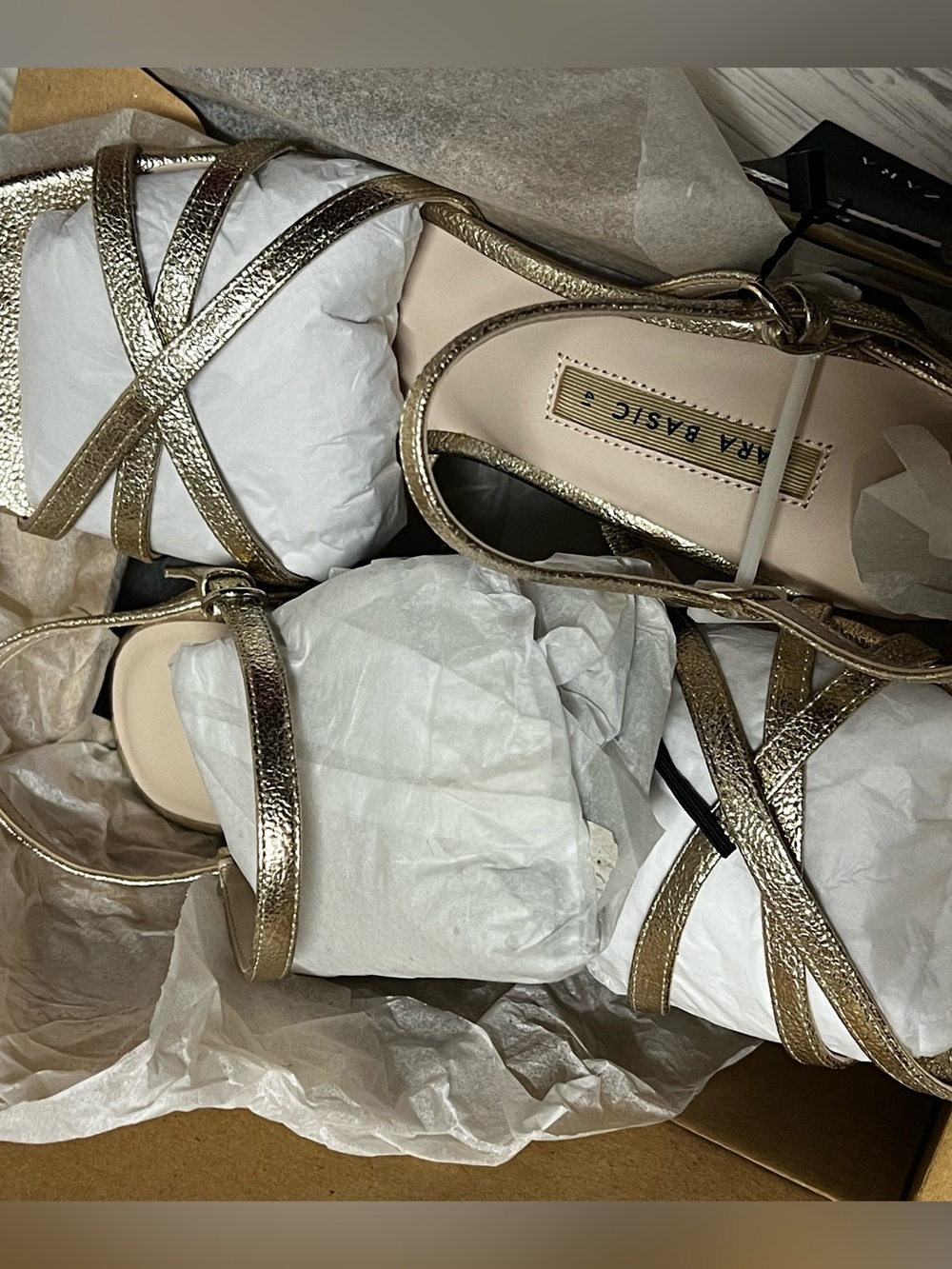 Zara Gold Metallic Crystal Orb Heel Sandals NWT SZ 41/10 vintage inspired! - Picture 5 of 8